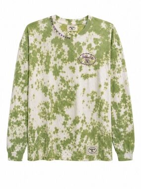 NWT! Reigning Fury Tie Dye Long Sleeve Tee USA Made Green Cream Size XL